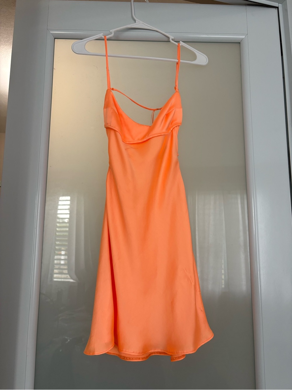 Zara Neon Orange Slip Mini Dress